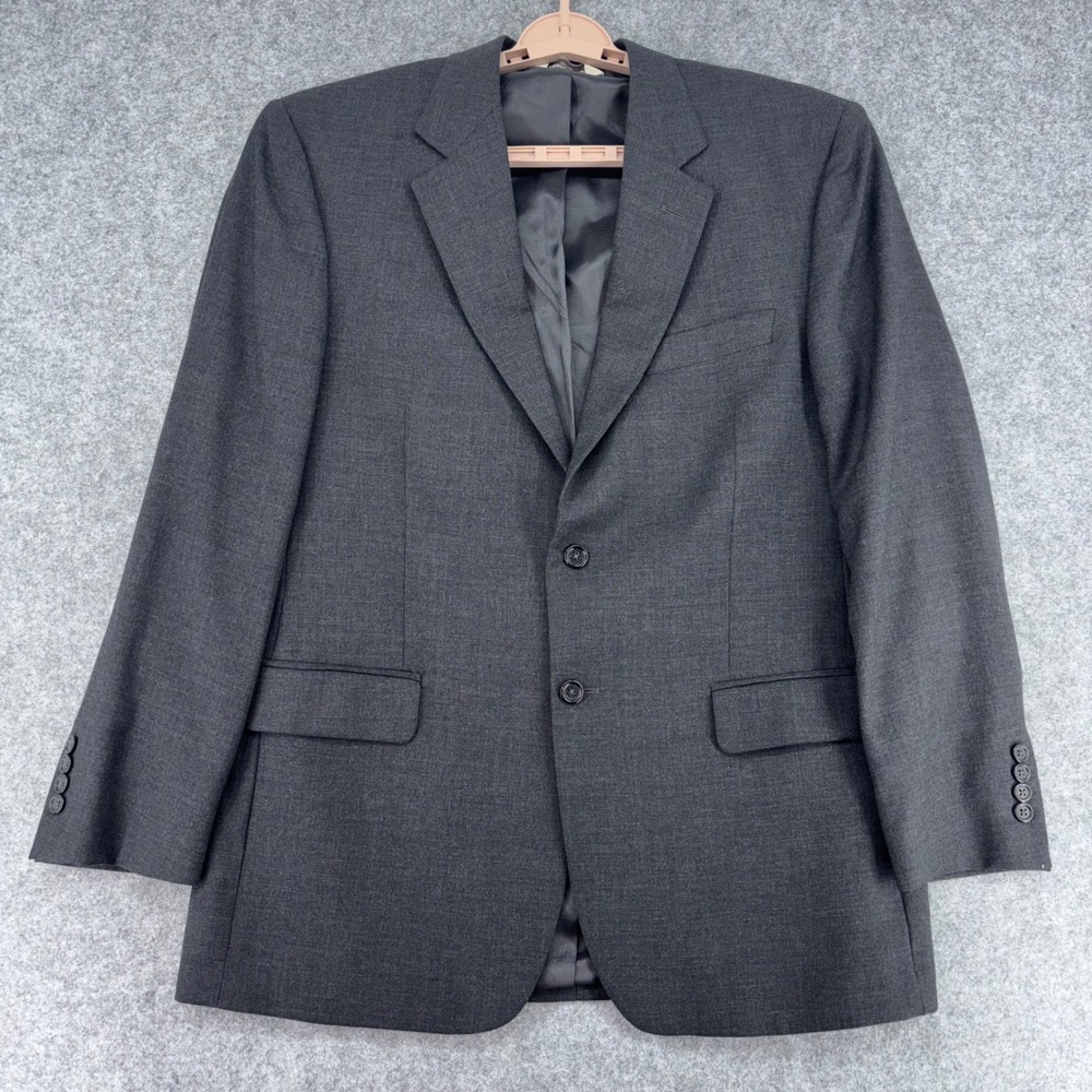 Pronto Uomo Mens Charcoal Gray Super 100s Wool 2 Piece Suit 42R 36W Italy